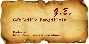 Gömör Benjámin névjegykártya